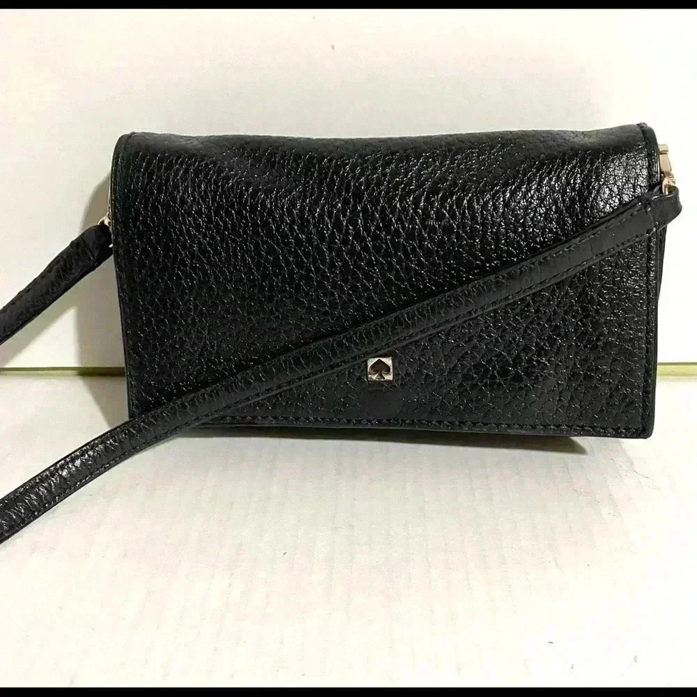 Kate spade Black pebbled leather crossbody handbag